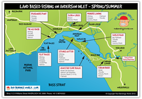 Anderson Inlet - Land Based Fishing Map - Spring Summer